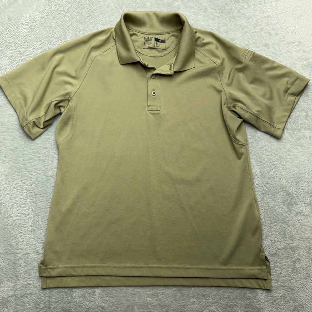 5.11 Tactical Polo Mens Medium Tan Performance Short Sleeve Utility Shirt Khaki